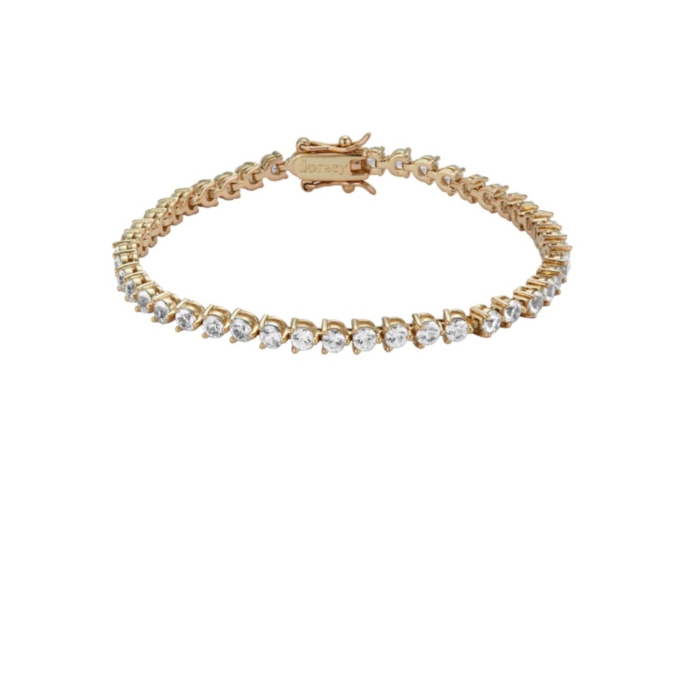 Dorsey BENNINGTON 3MM 3-PRONG, LAB-GROWN WHITE SAPPHIRE GOLD RIVIÈRE BRACELET